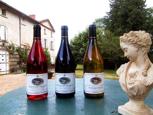 Beaujolais village Château de la salle, vin rouge, vin blanc et vin rosé